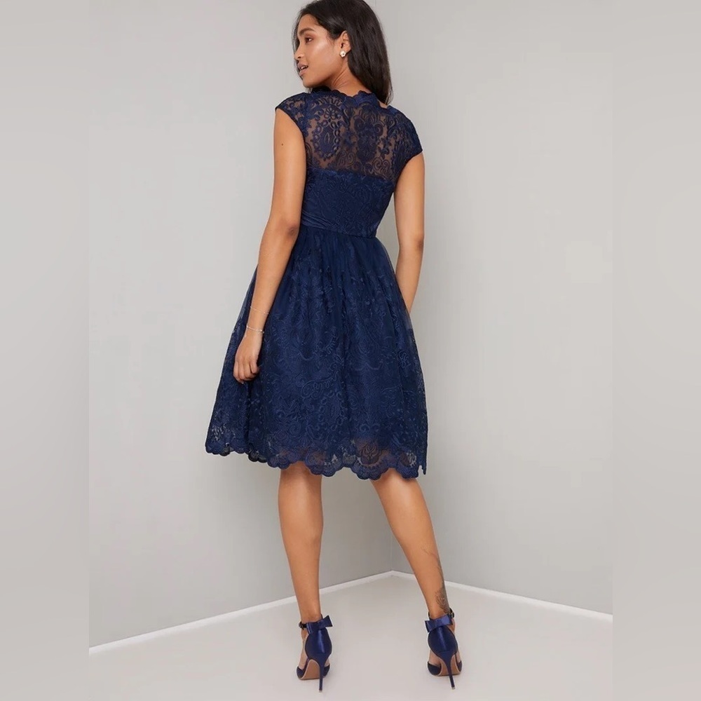 CAP SLEEVE BAROQUE STYLE TEA DRESS NEW - Picture 3 of 9